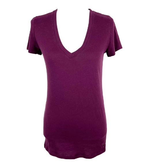 Victoria's Secret Tops - Pink Victoria's Secret Shirt Women Medium Purple Short Sleeve V-Neck Sleepwear